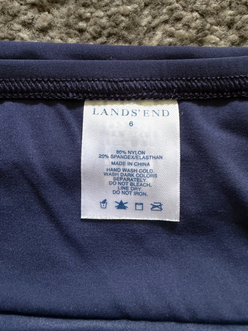Land’s End Swim Skirt Bikini Bottom Low Rise Navy Size 6/Small - Picture 3 of 11